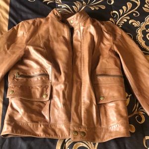Tan soft leather jacket